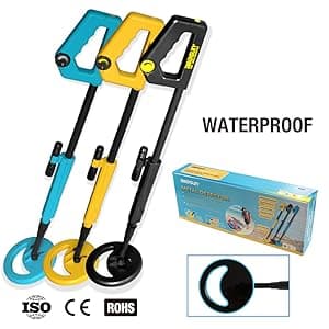 allsun Beach Metal DIY Beginner Detector Adjustable 40.6 Inch Water Full Proof Gold Handheld Metal Finder 6” Search Coil Black