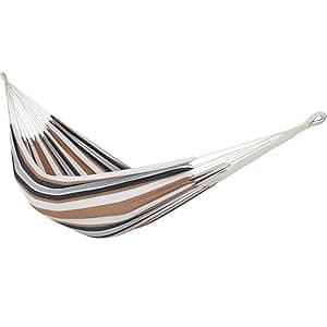 Sunnydaze Double Brazilian Cotton Hammock for Outside - 450-Pound Capacity Outdoor Hammock - Sea Grass