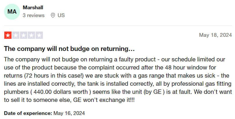 Customer review about service of Lowes when return products